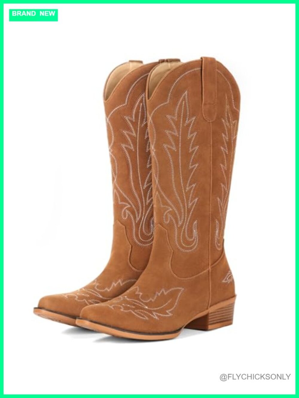 Snip Toe Mid Calf Cowboy Boots Faux Suede Women's Western Pull-On